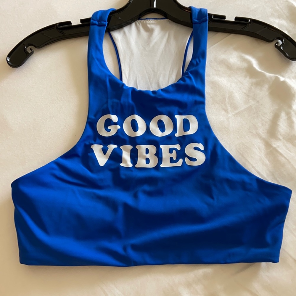 VS Pink blue swim top